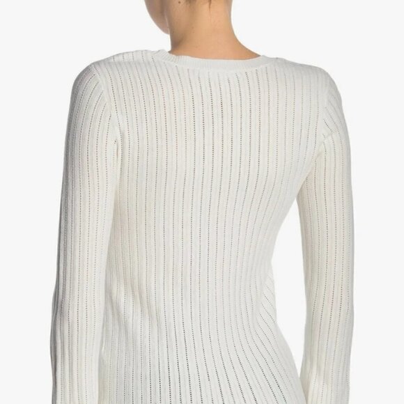 FRAME Bell Sleeve Pointelle Rib Knit Sweater Size XS - Picture 10 of 11